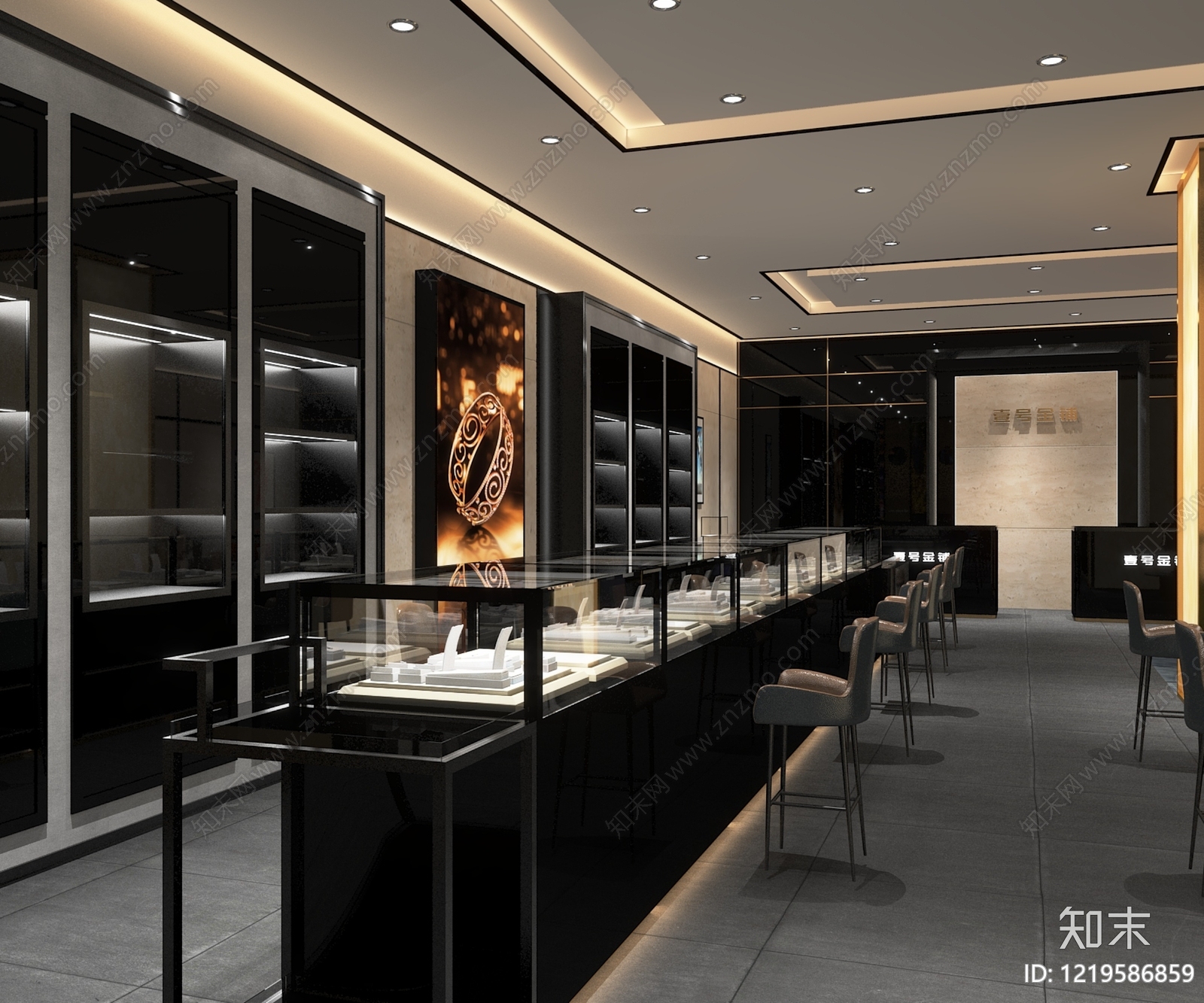 意式轻奢珠宝店3D模型下载【ID:1219586859】