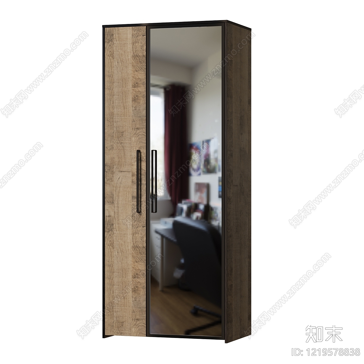 现代简约衣柜3D模型渲染效果图