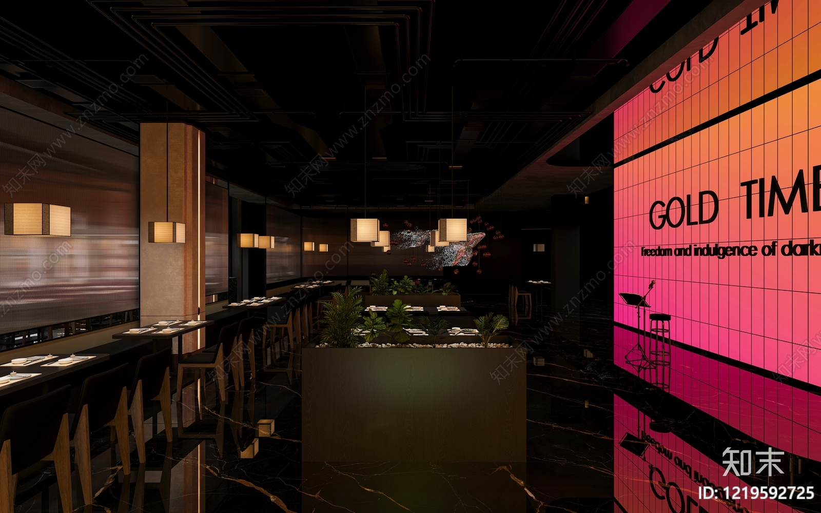 新中式其他餐饮空间3D模型下载【ID:1219592725】