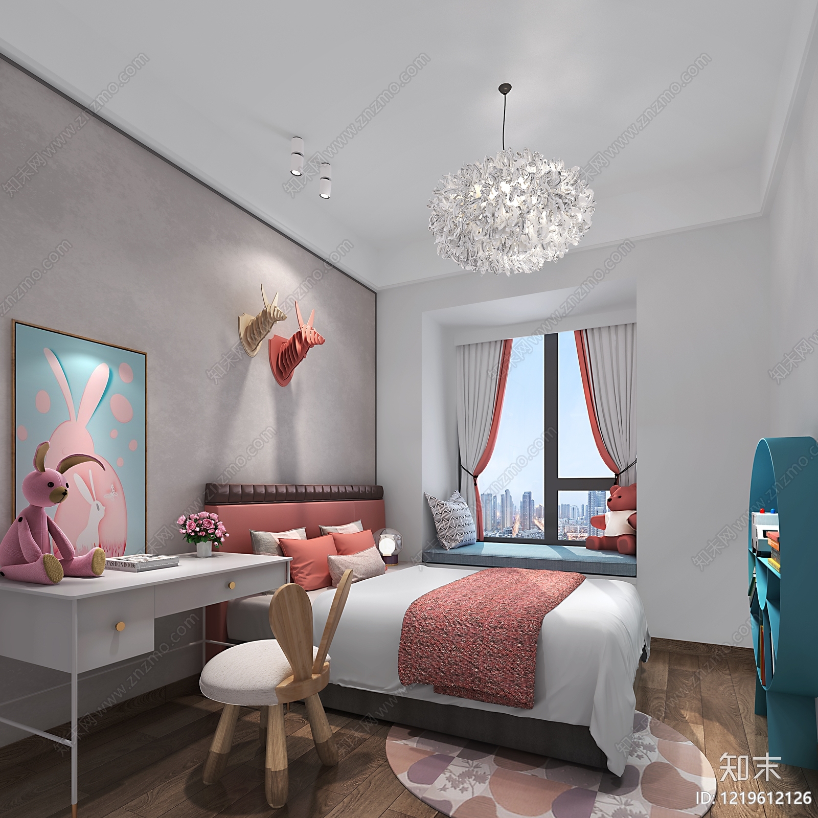 北欧女孩房3D模型下载【ID:1219612126】