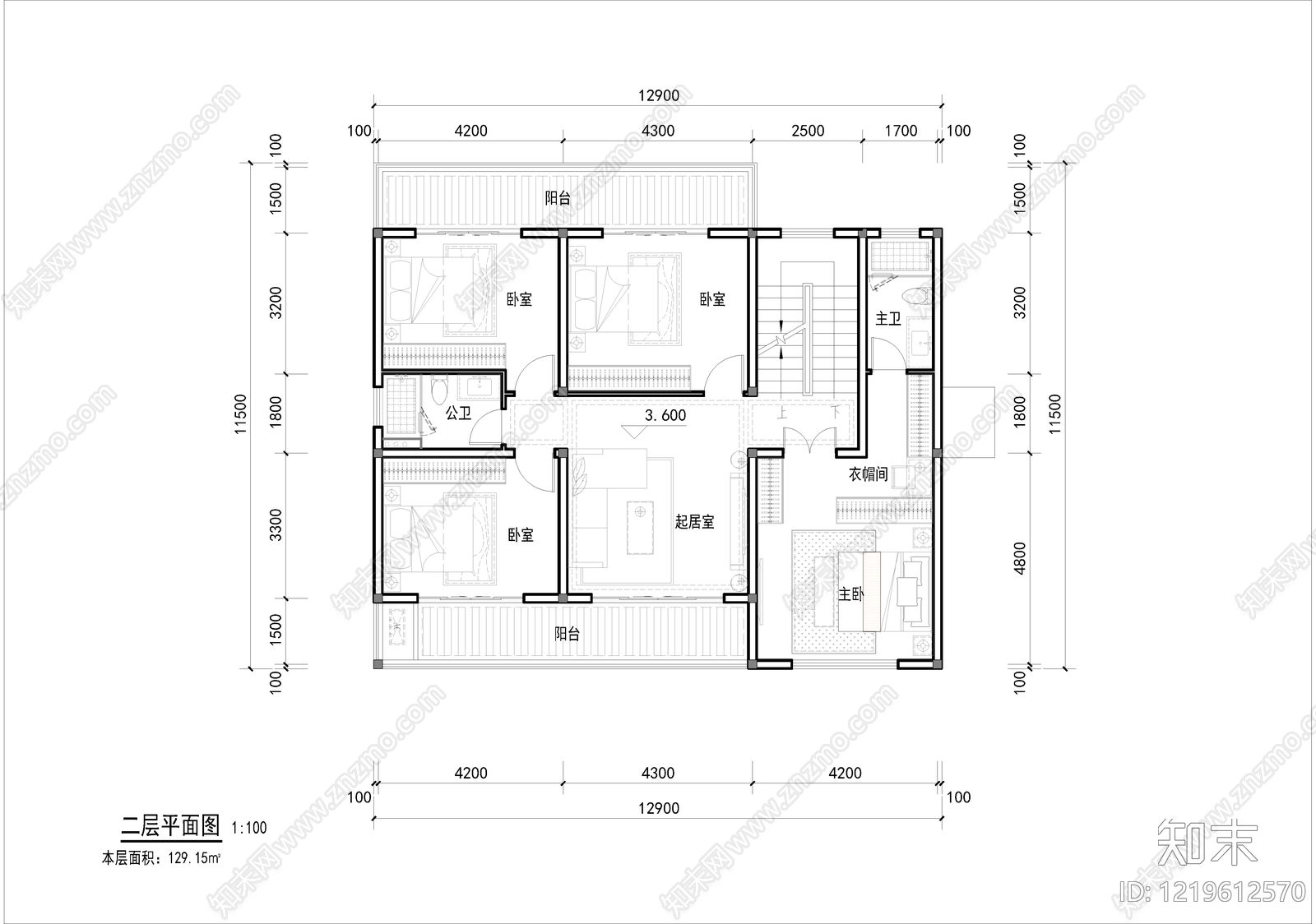 别墅建筑cad施工图下载【ID:1219612570】
