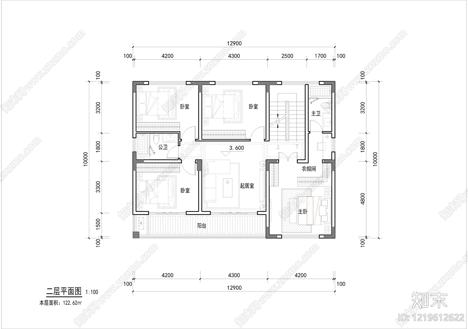 别墅建筑cad施工图下载【ID:1219612622】