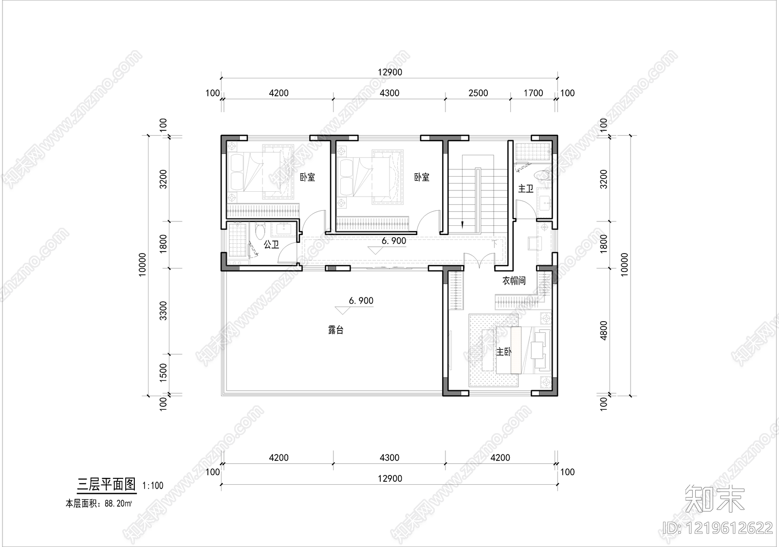 别墅建筑cad施工图下载【ID:1219612622】