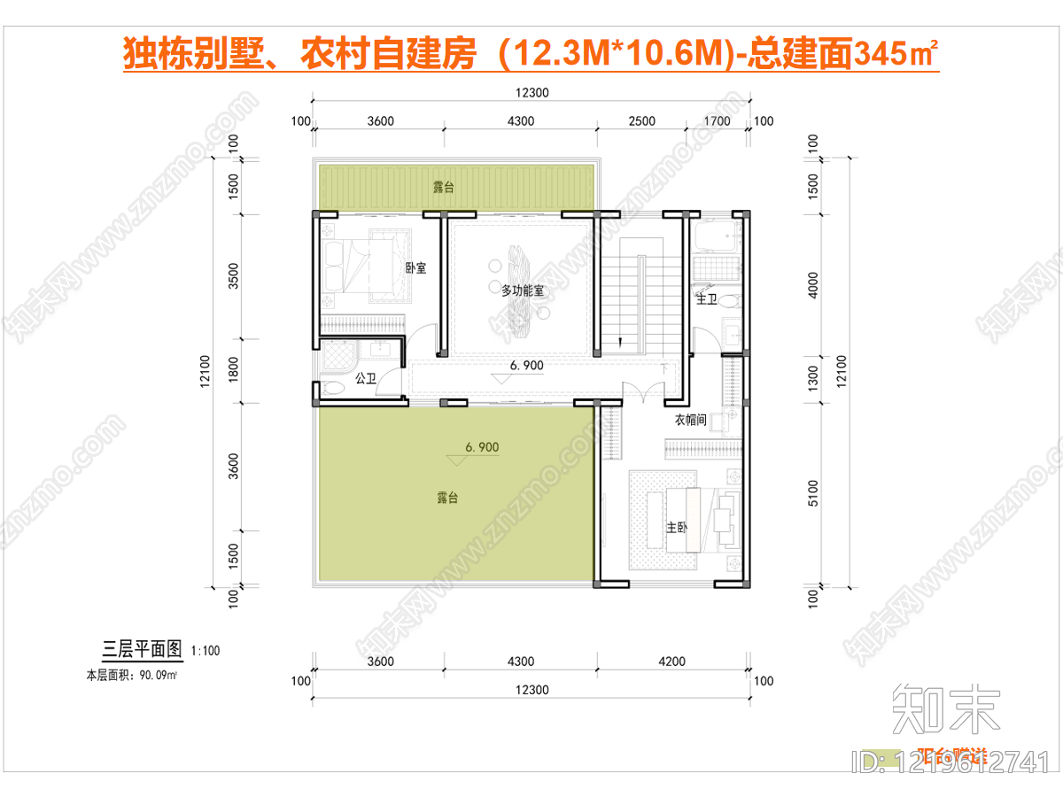 别墅建筑cad施工图下载【ID:1219612741】