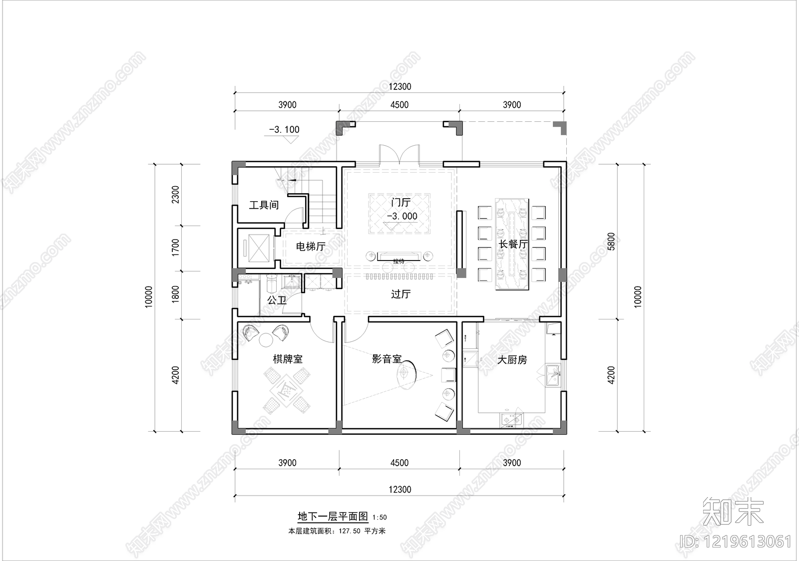别墅建筑cad施工图下载【ID:1219613061】