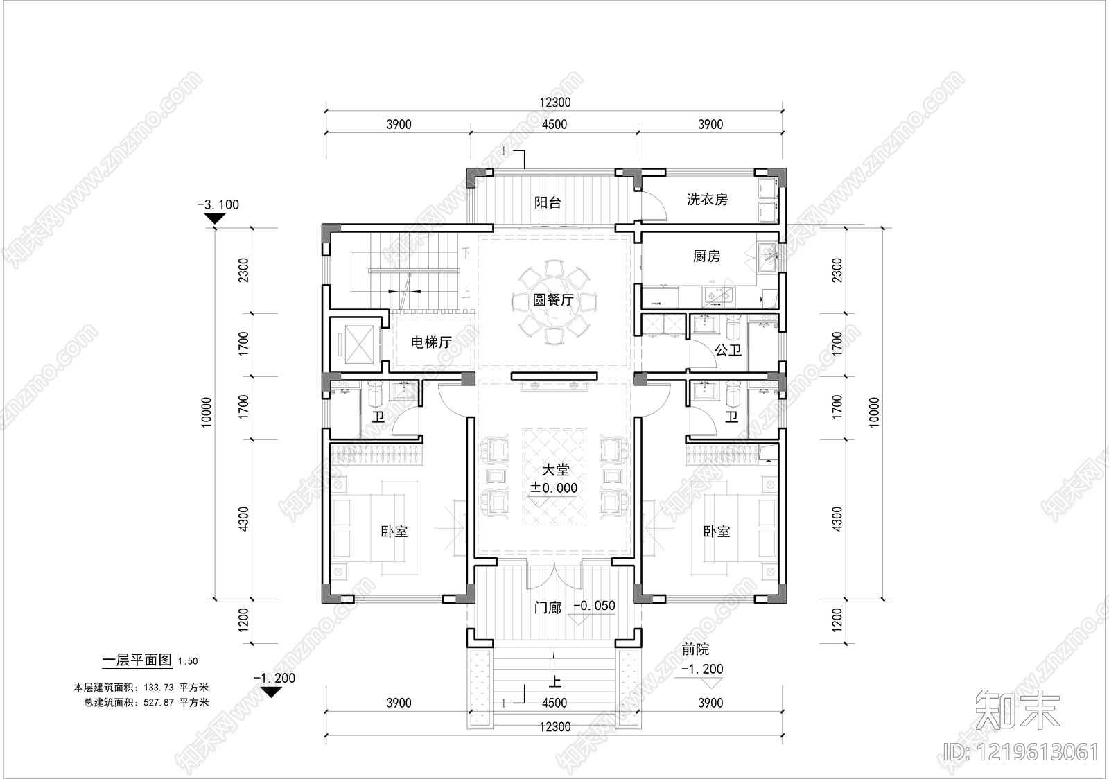 别墅建筑cad施工图下载【ID:1219613061】