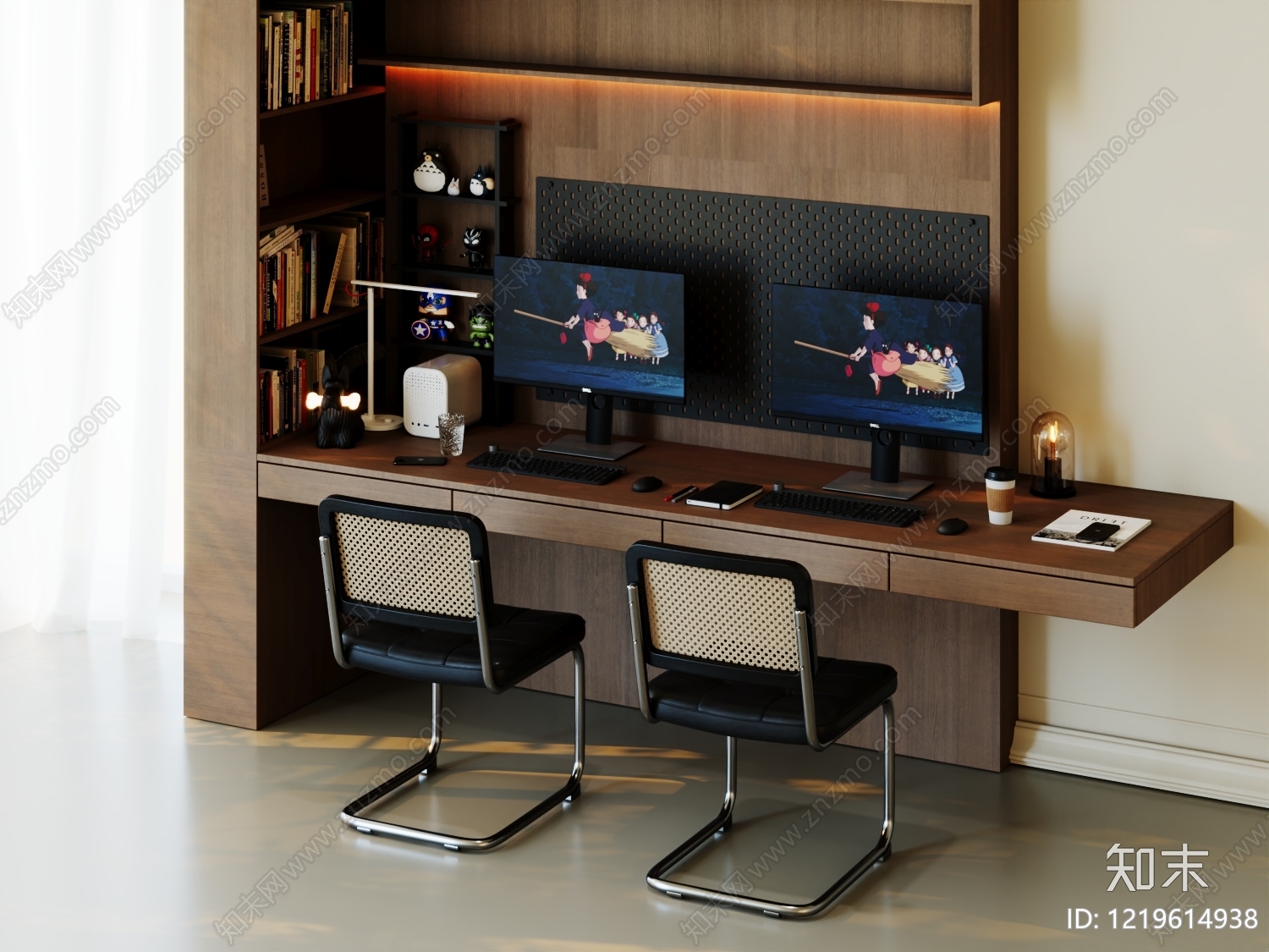 现代简约书桌椅3D模型下载【ID:1219614938】