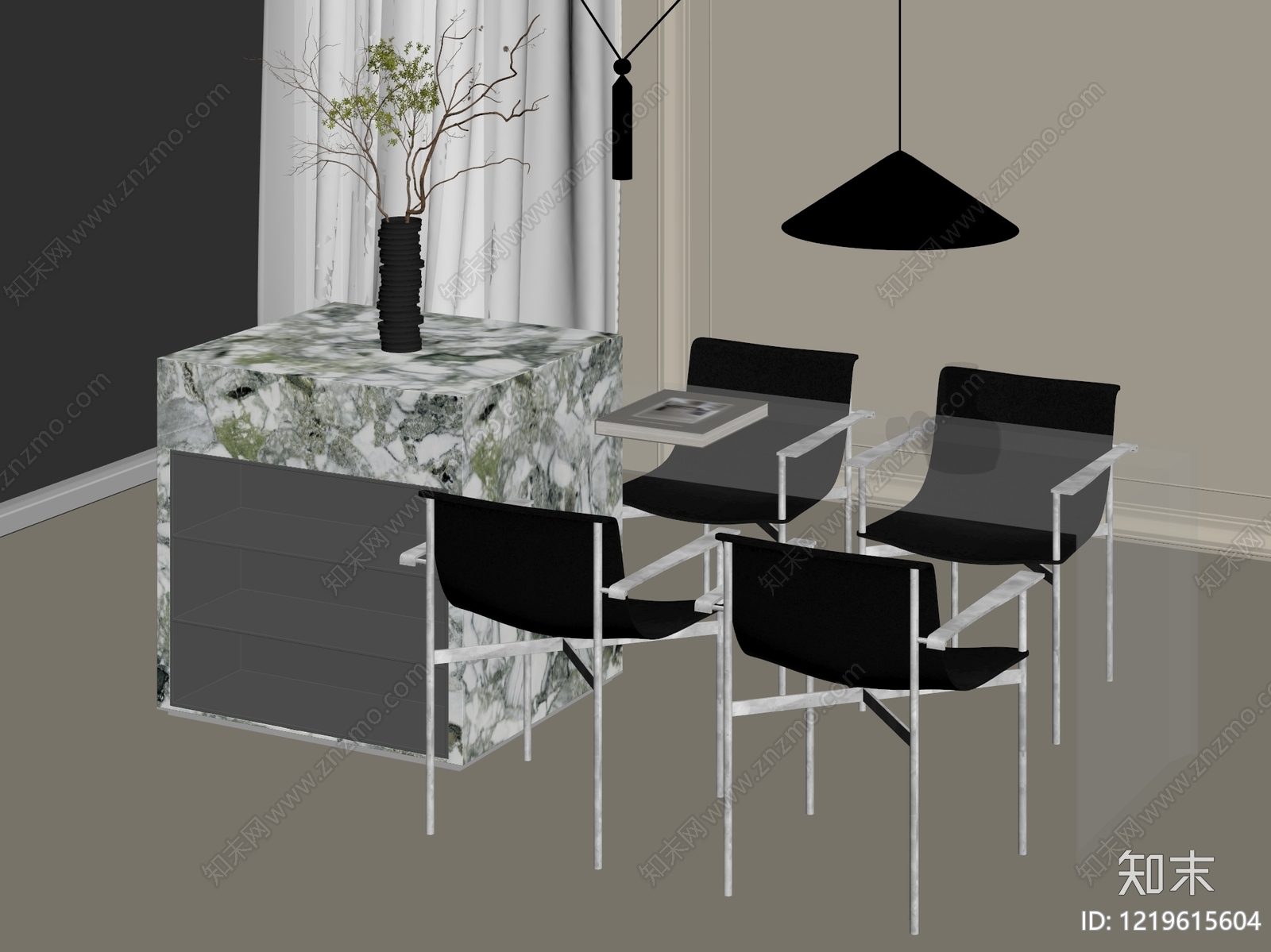 极简主义餐桌椅3D模型下载【ID:1219615604】