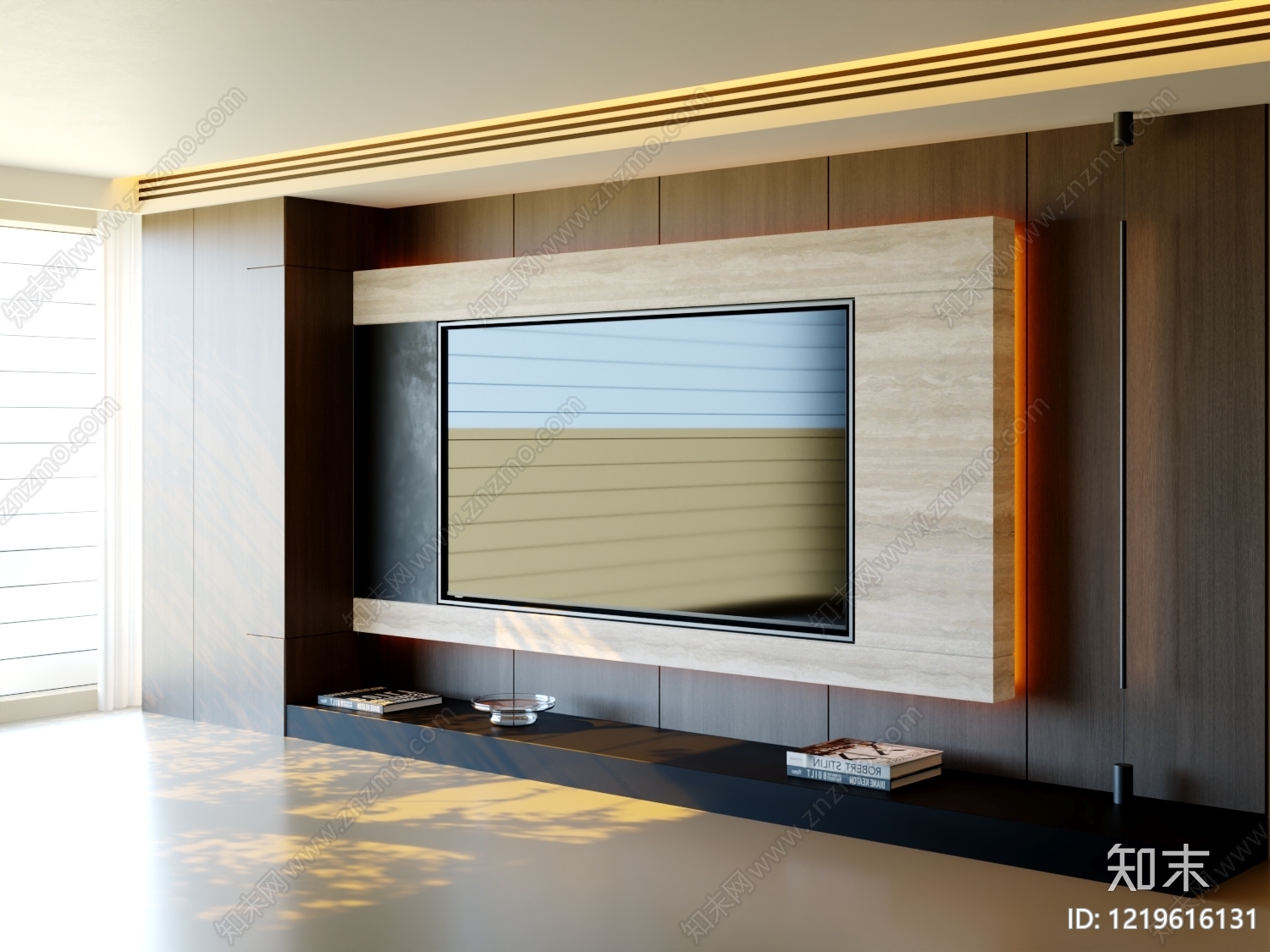 极简电视背景墙3D模型下载【ID:1219616131】