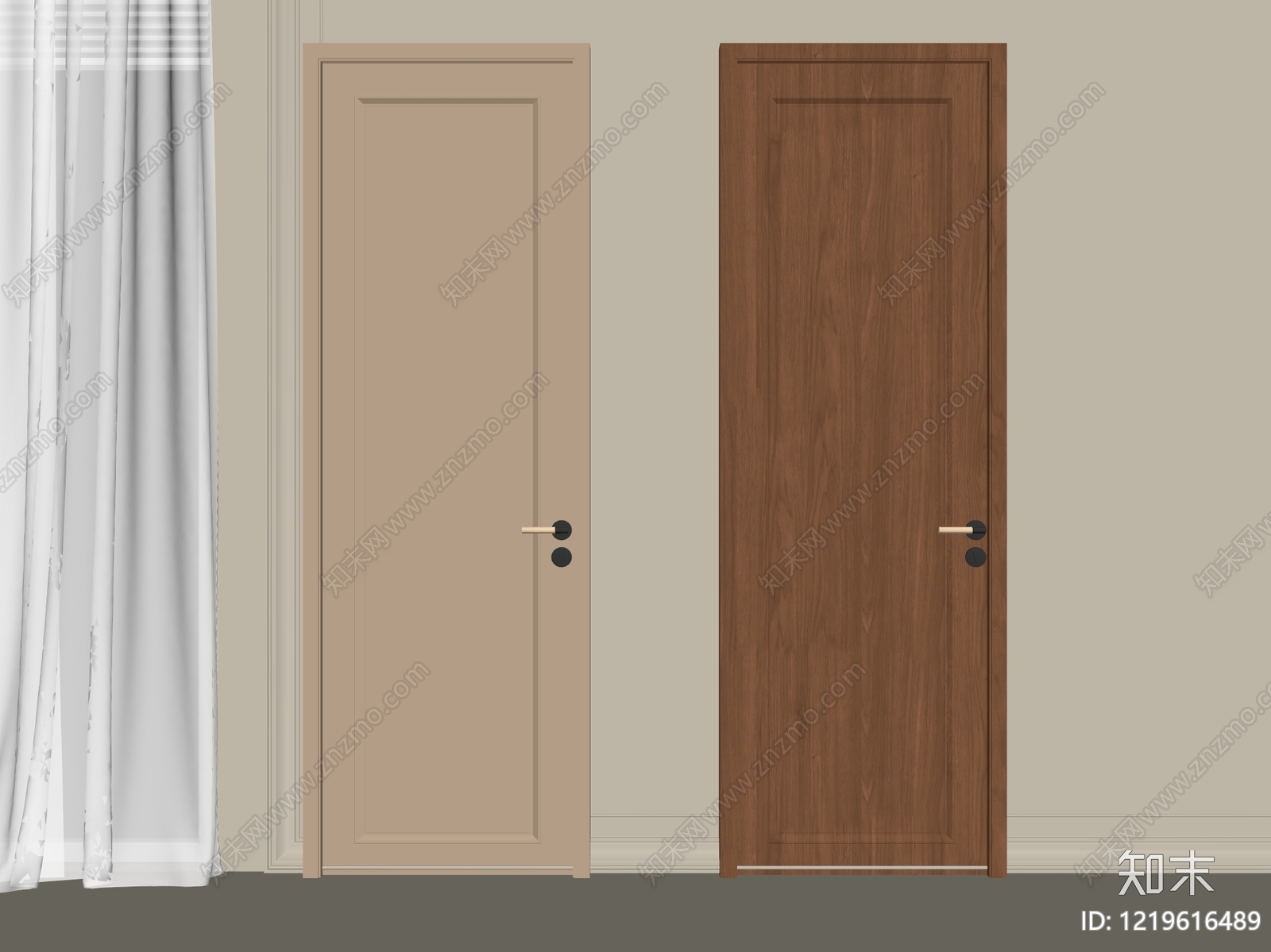 现代简约门组合3D模型下载【ID:1219616489】