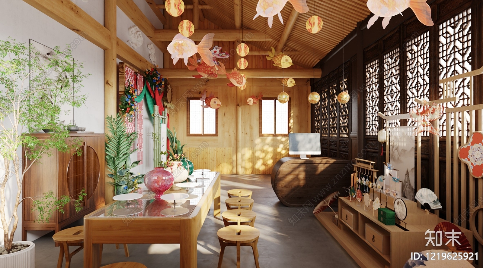 新中式玩具礼品店3D模型渲染效果图