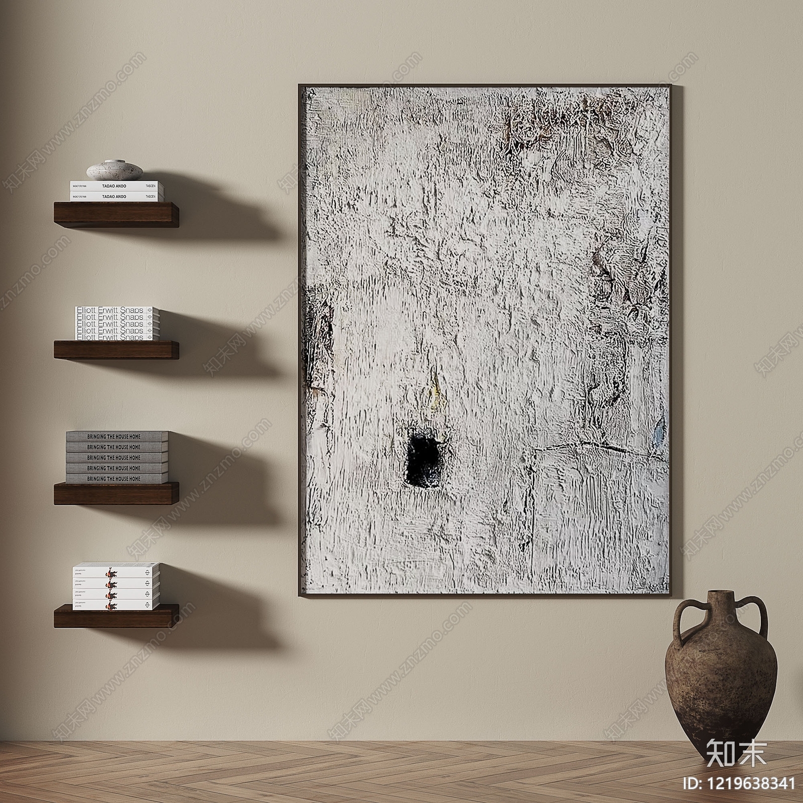 侘寂抽象简约挂画3D模型下载【ID:1219638341】