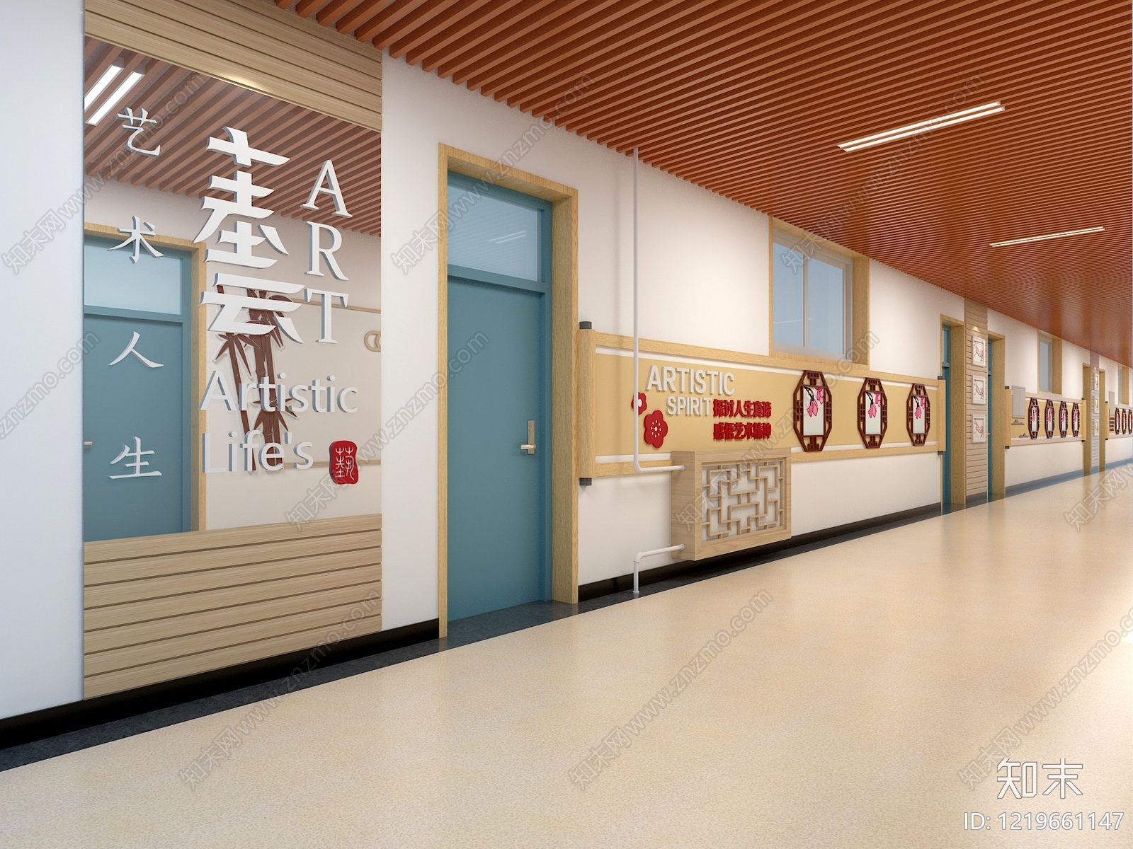 新中式其他学校空间SU模型下载【ID:1219661147】