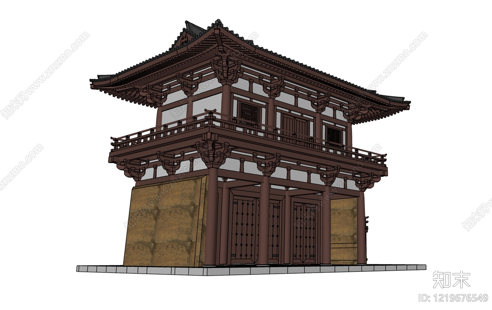 中式古建筑SU模型下载【ID:1219676549】