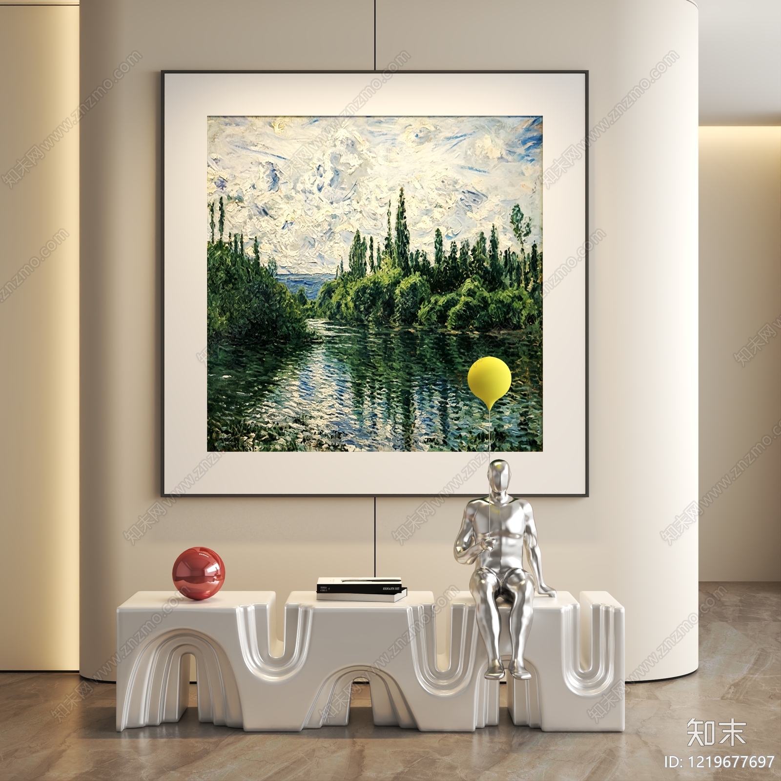 极简挂画3D模型下载【ID:1219677697】
