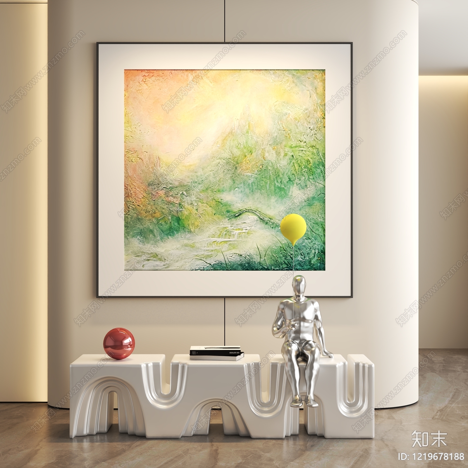 极简挂画3D模型下载【ID:1219678188】