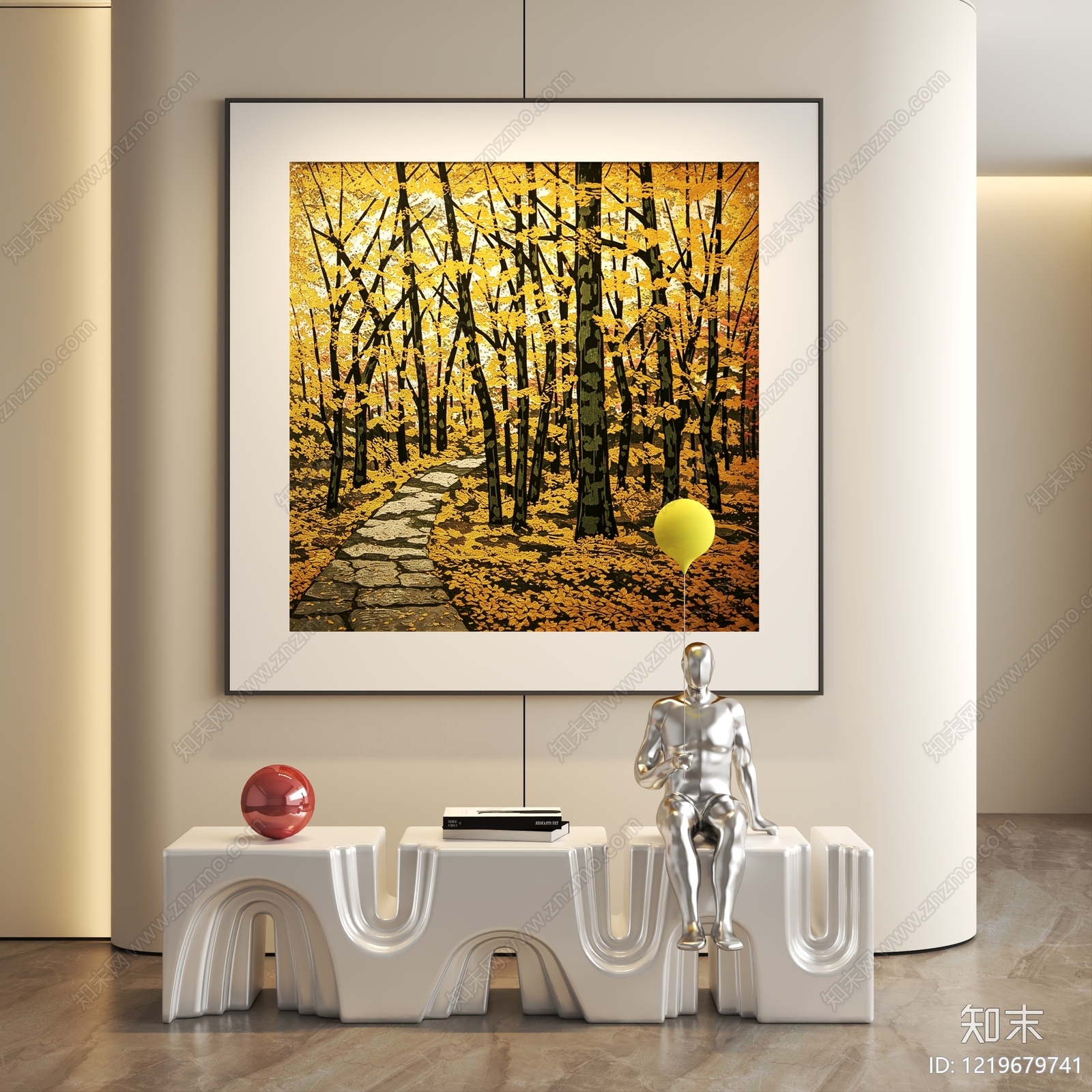 现代极简挂画3D模型下载【ID:1219679741】
