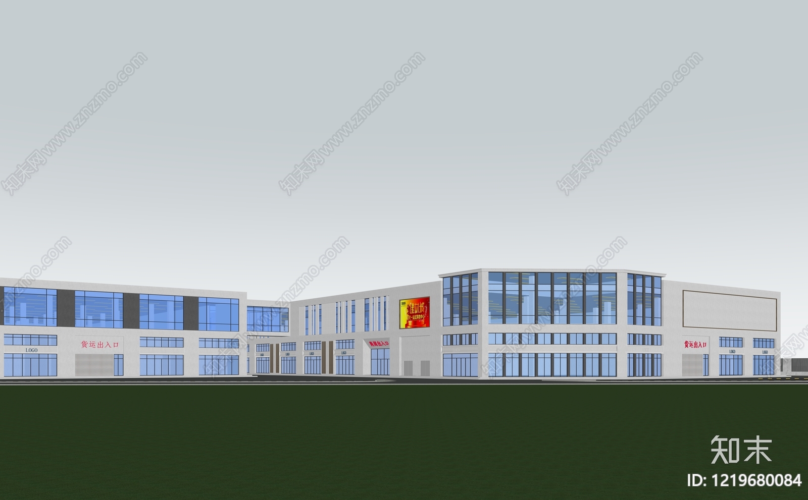 现代主义商业综合体SU模型下载【ID:1219680084】