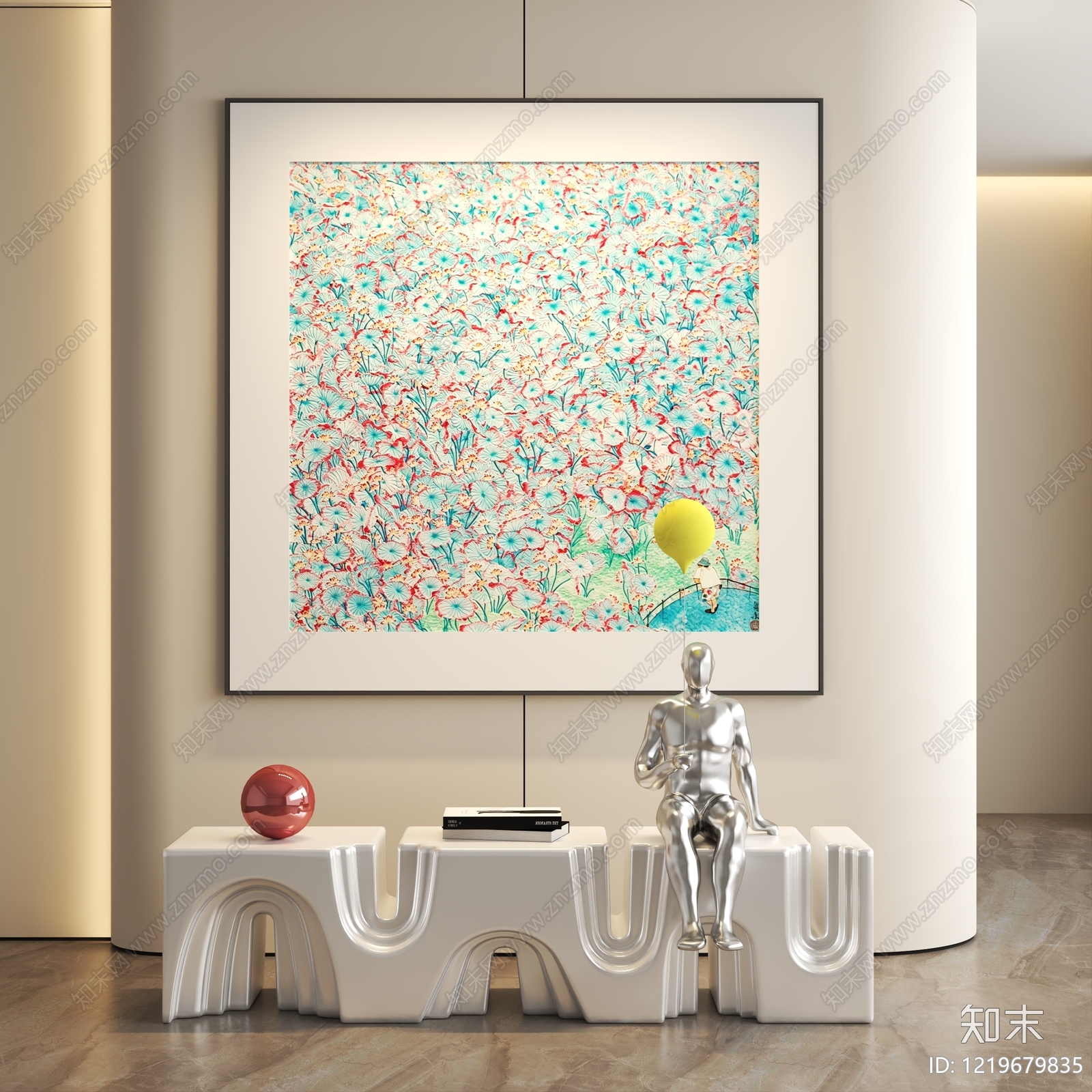 极简风挂画3D模型下载【ID:1219679835】