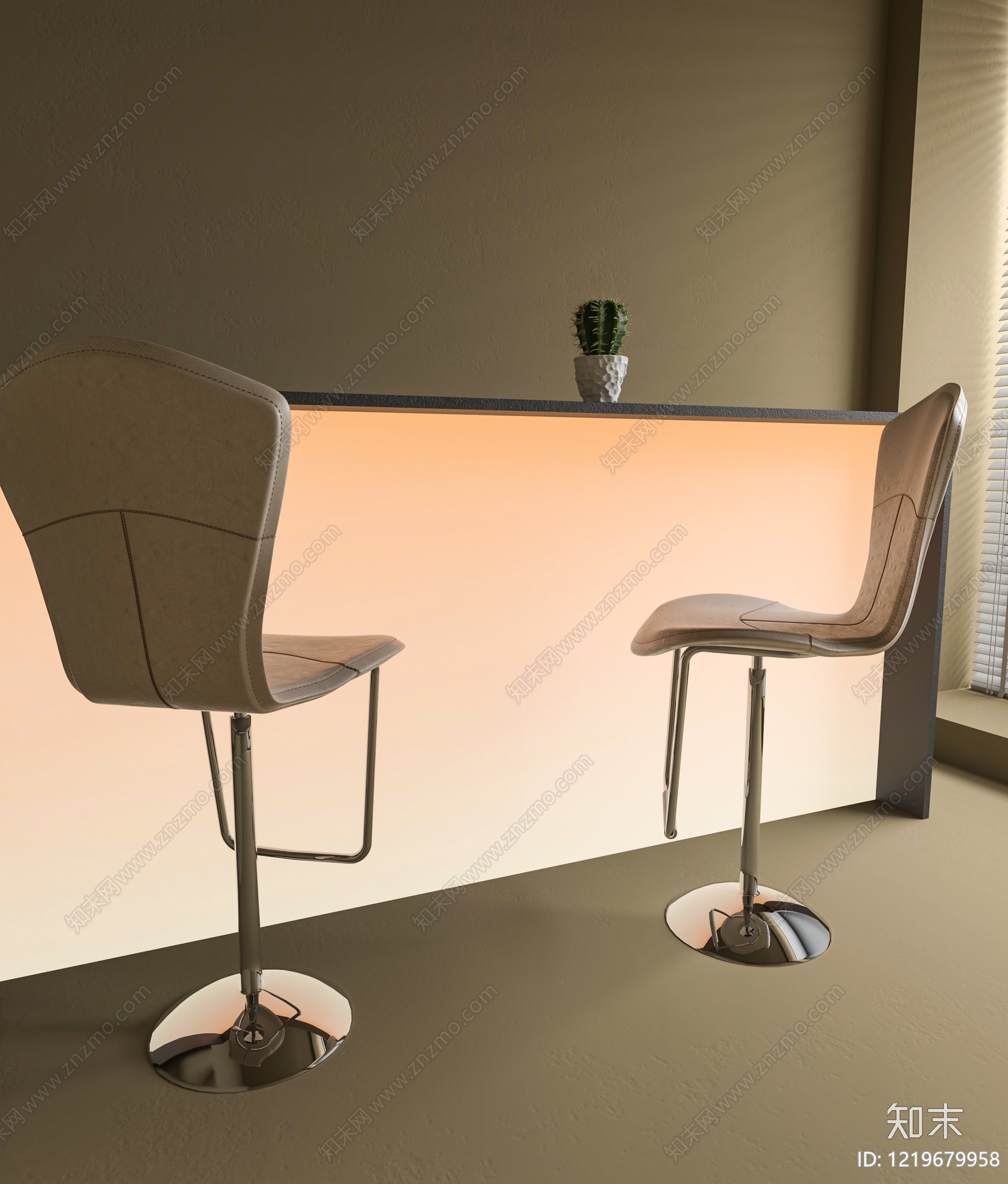 极简吧椅3D模型下载【ID:1219679958】