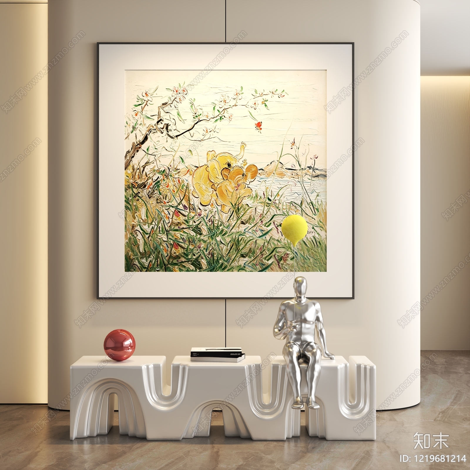 极简风挂画3D模型下载【ID:1219681214】