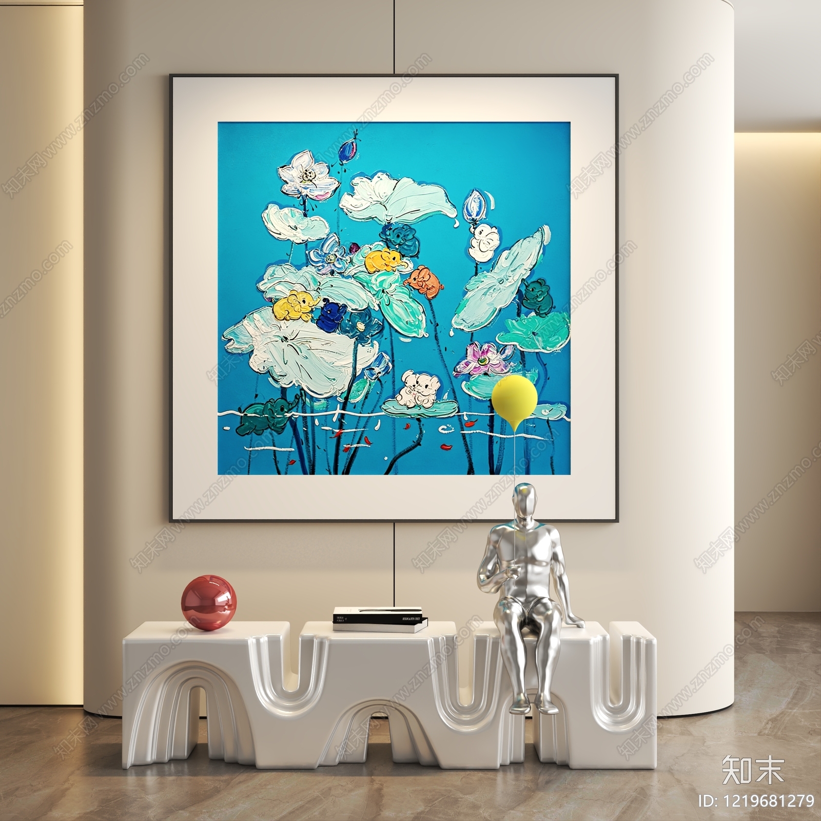 现代简约挂画3D模型下载【ID:1219681279】