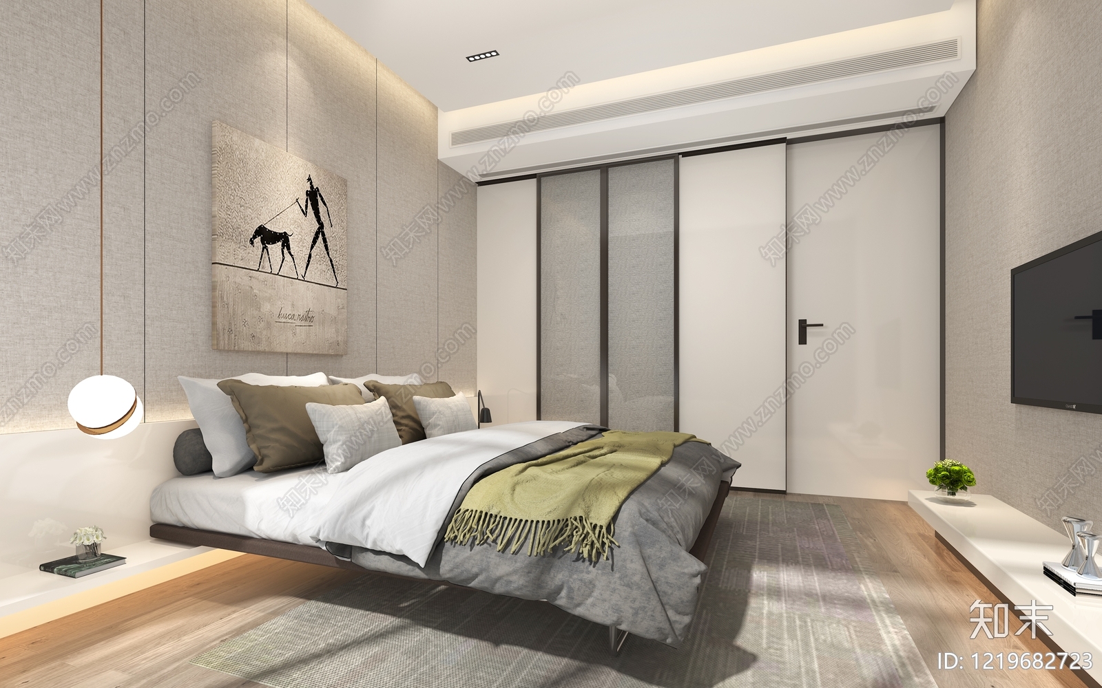 现代简约家居客厅3D模型下载【ID:1219682723】