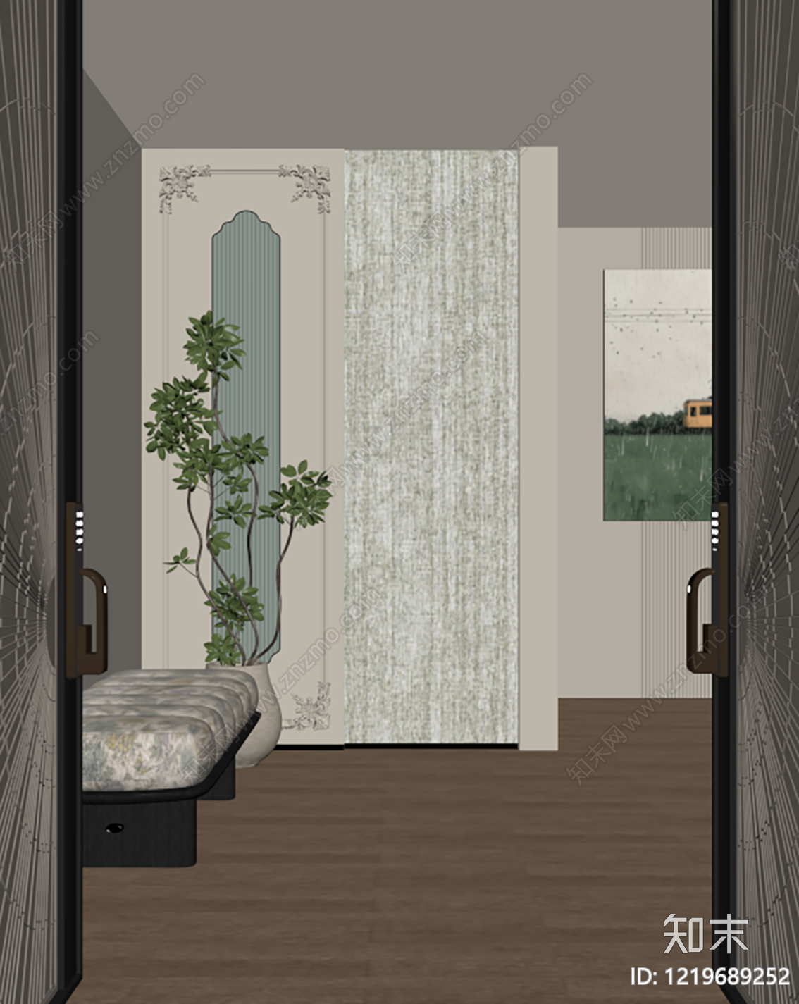 法式玄关SU模型下载【ID:1219689252】