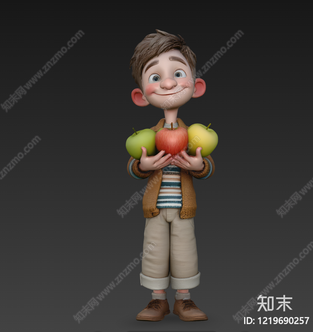 欧美卡通风格虚拟人物3D模型渲染效果图