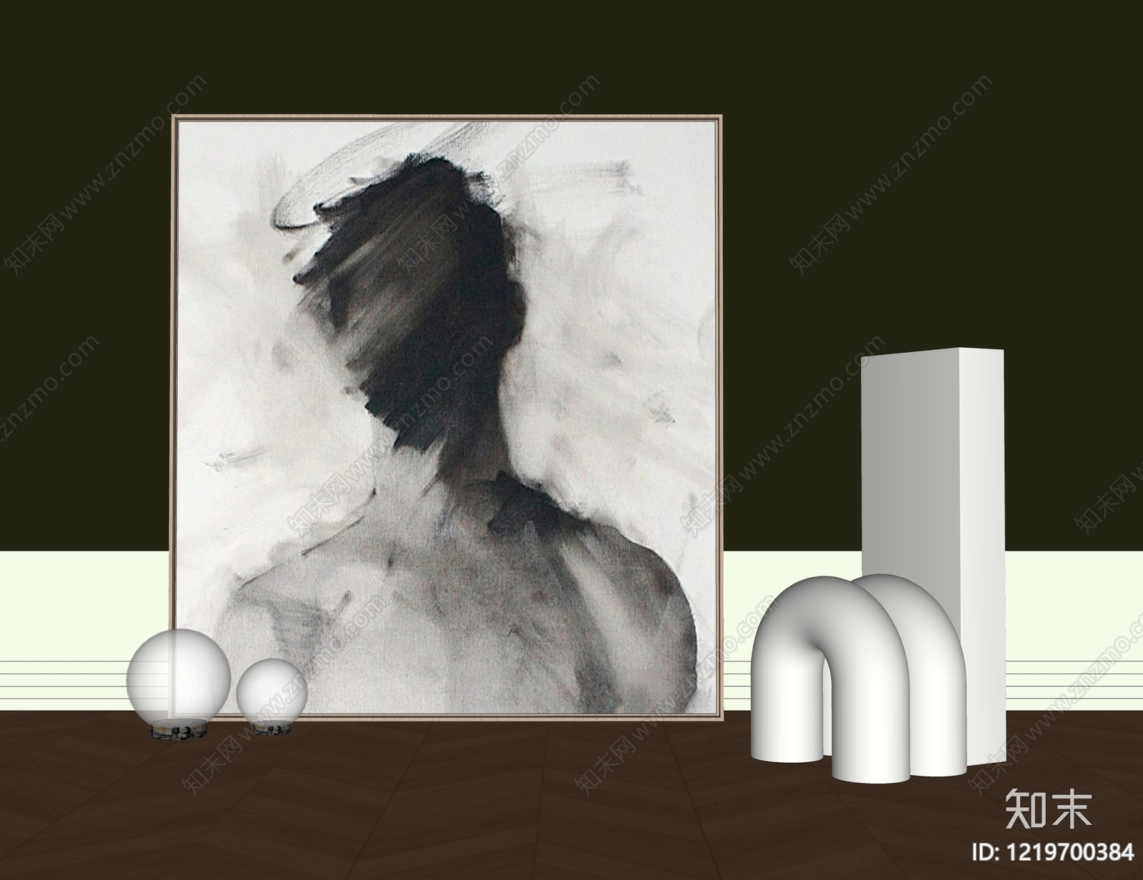 现代艺术画SU模型下载【ID:1219700384】