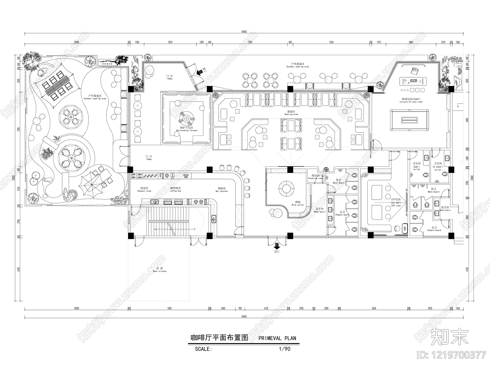 咖啡厅cad施工图下载【ID:1219700377】