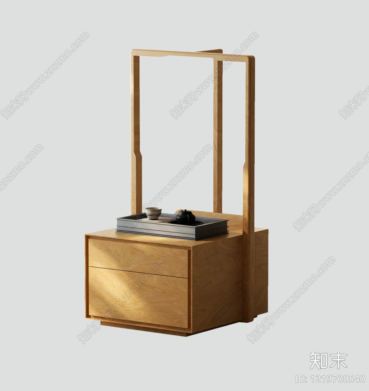 新中式床头柜3D模型下载【ID:1219700540】