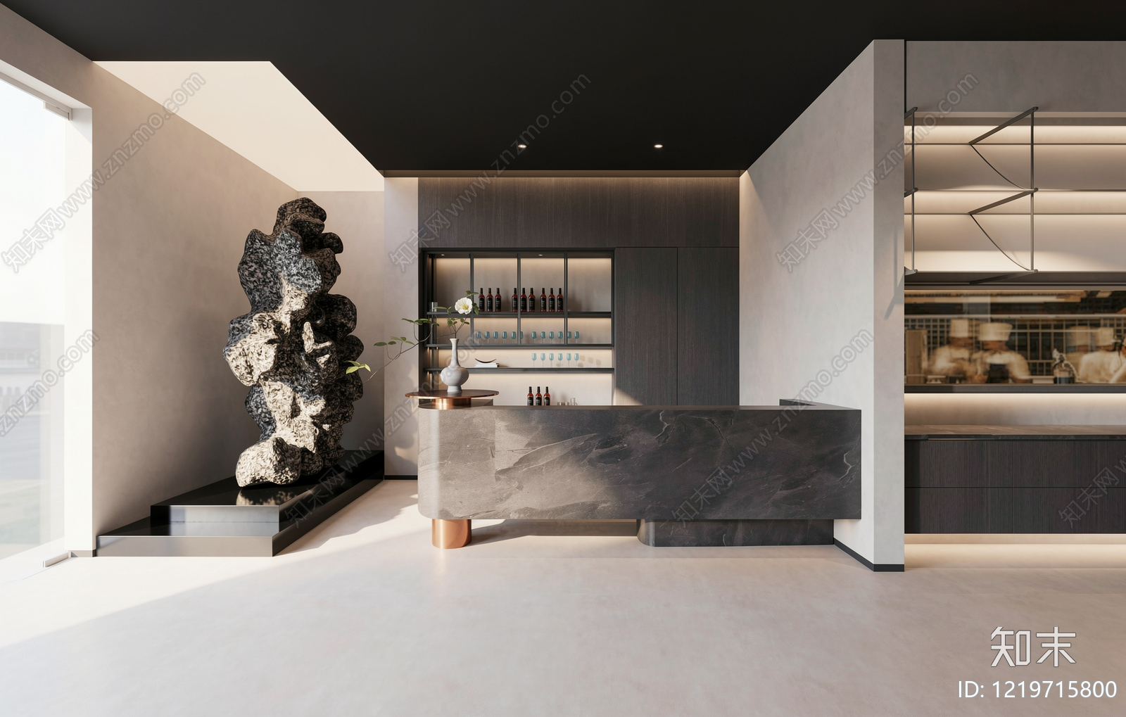 新中式酒店餐厅SU模型下载【ID:1219715800】