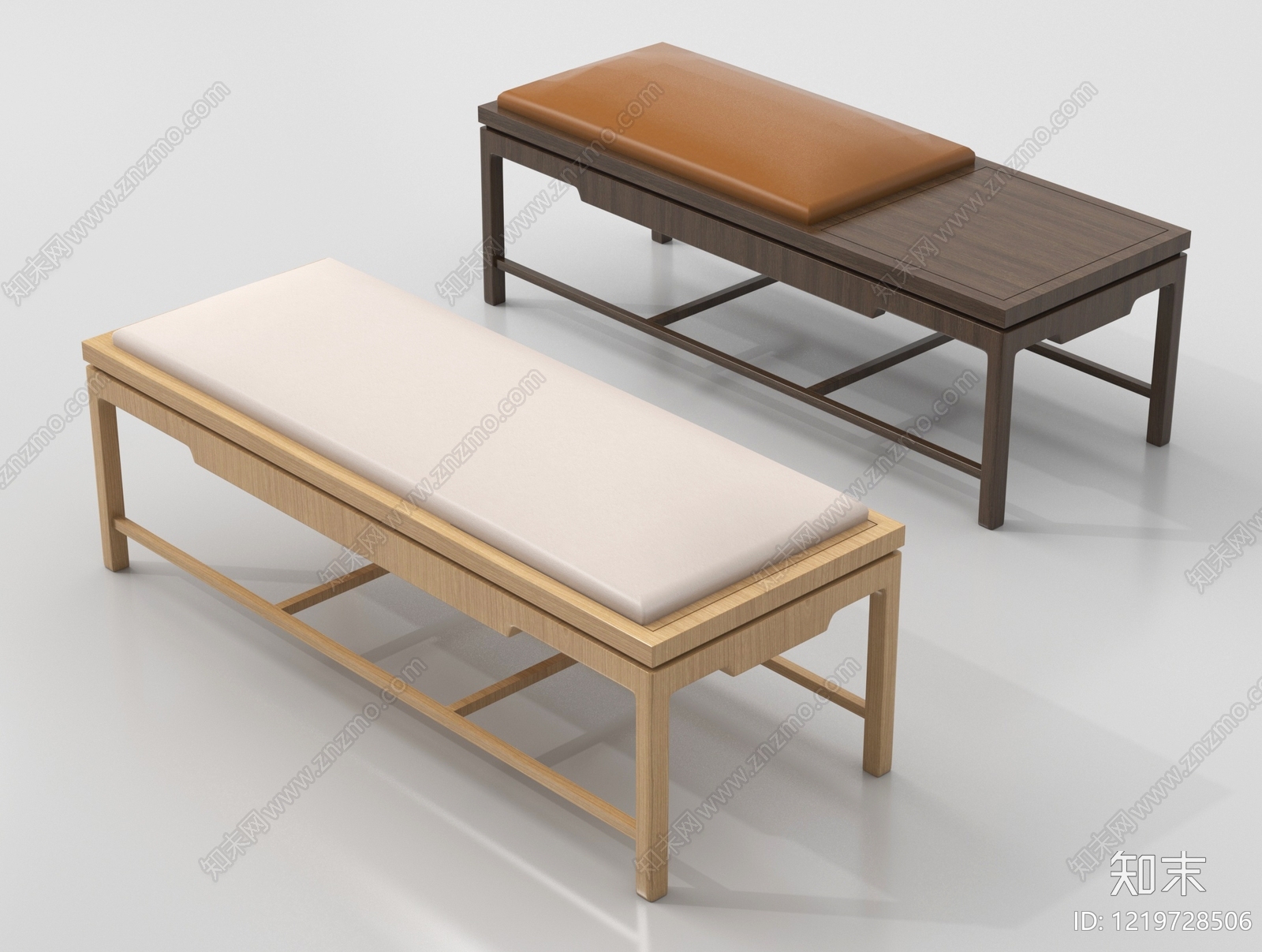 新中式床尾凳3D模型下载【ID:1219728506】
