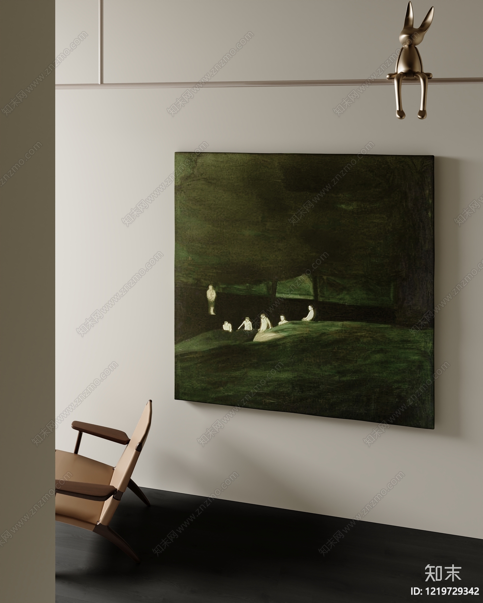 极简卧室挂画3D模型下载【ID:1219729342】