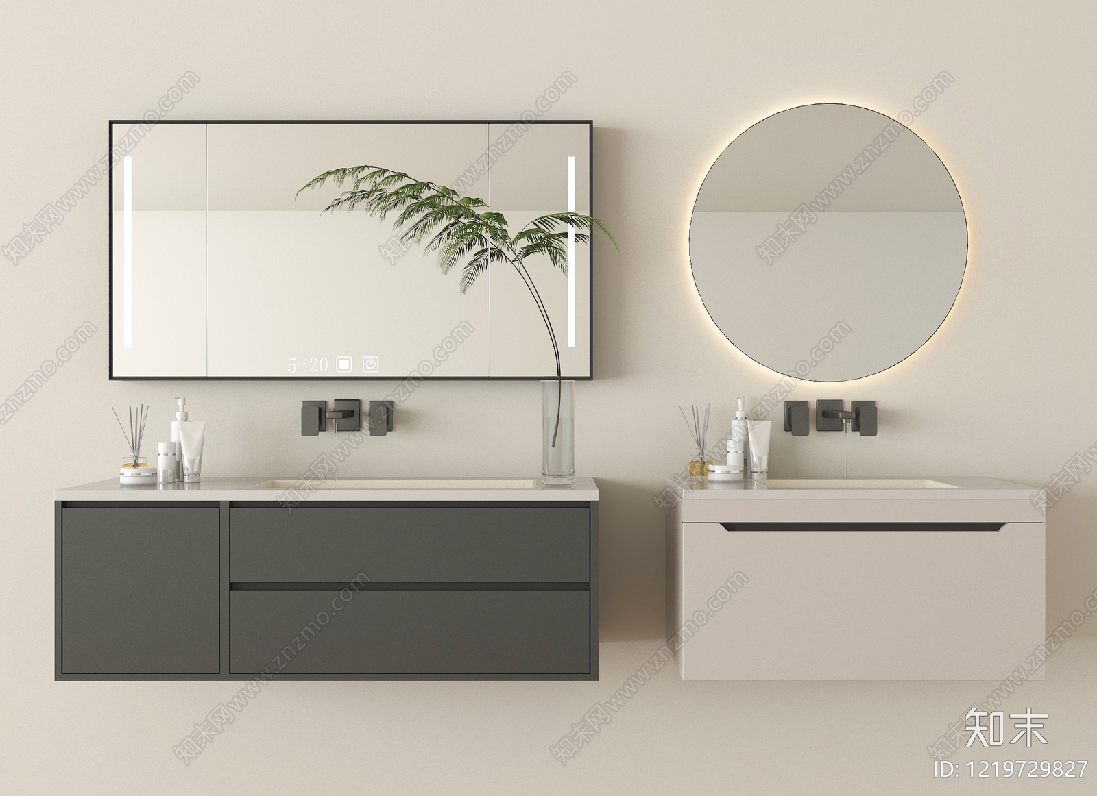 极简浴室柜3D模型下载【ID:1219729827】