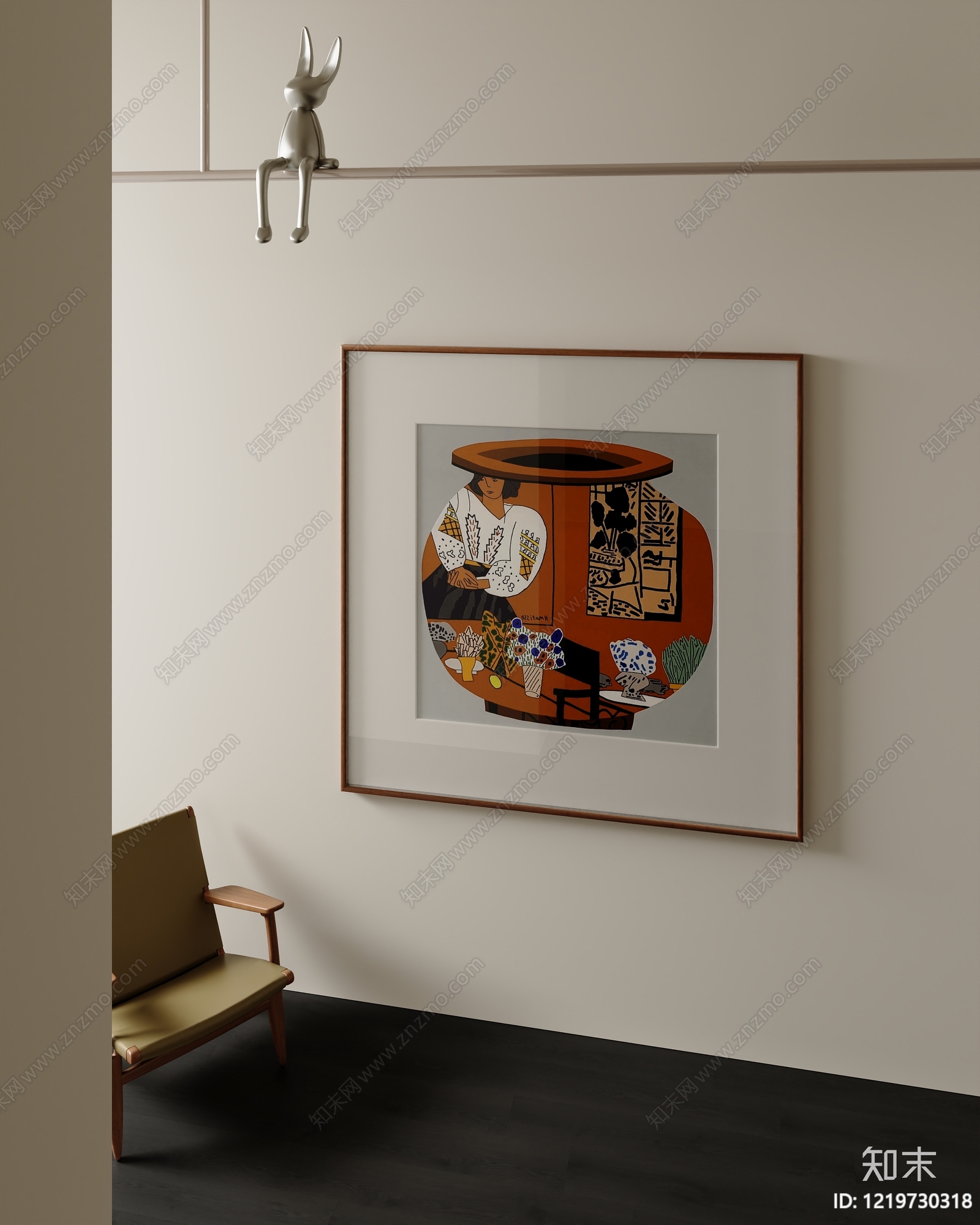 中古风油画SU模型下载【ID:1219730318】