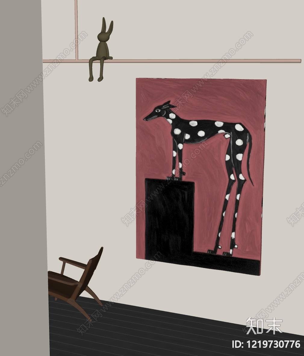 中古风儿童挂画SU模型下载【ID:1219730776】