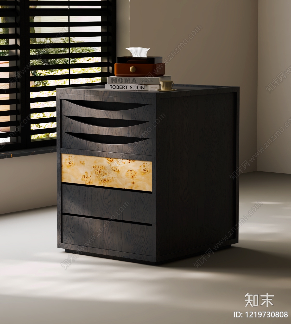 现代极简床头柜SU模型下载【ID:1219730808】