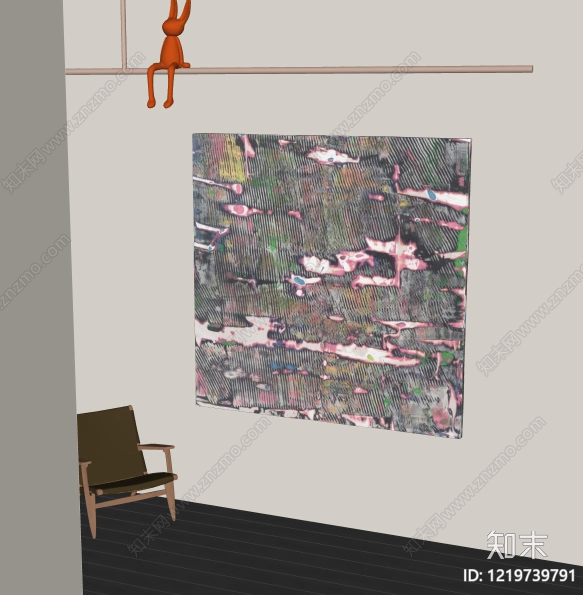 现代简约油画SU模型下载【ID:1219739791】