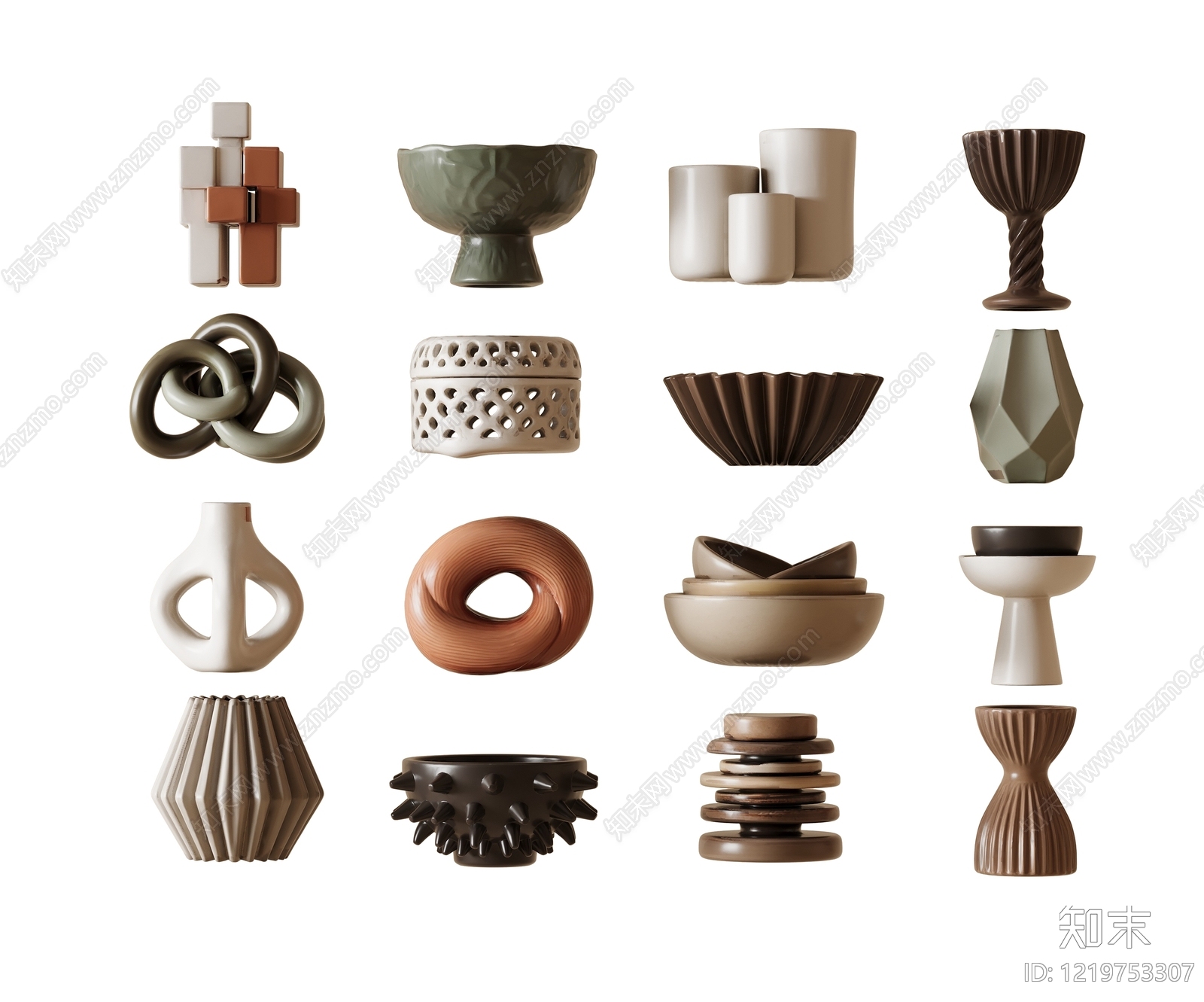 侘寂摆件组合3D模型下载【ID:1219753307】
