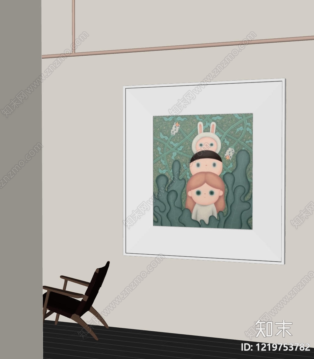 现代简约儿童挂画SU模型下载【ID:1219753782】