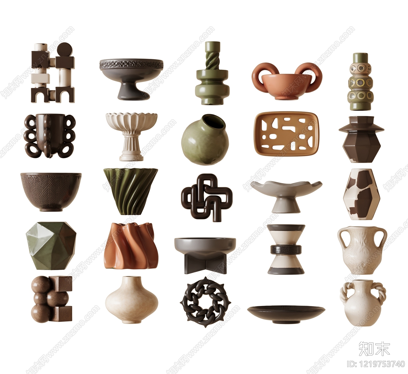 侘寂摆件组合3D模型下载【ID:1219753740】