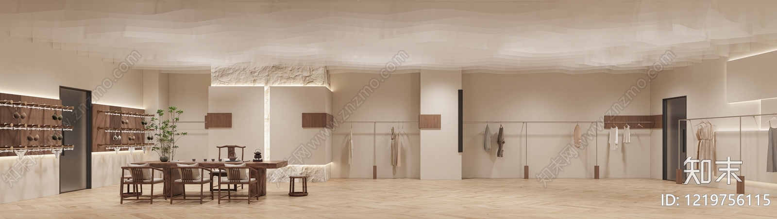 新中式服装店3D模型下载【ID:1219756115】