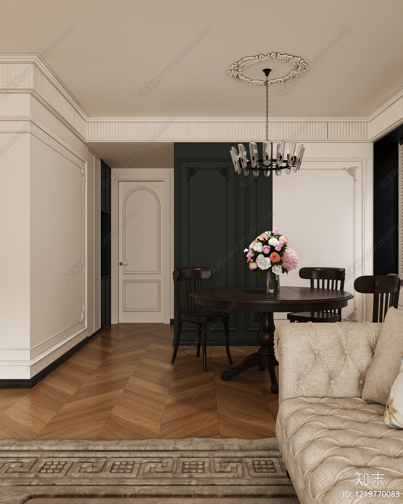 法式家居客厅3D模型下载【ID:1219770083】