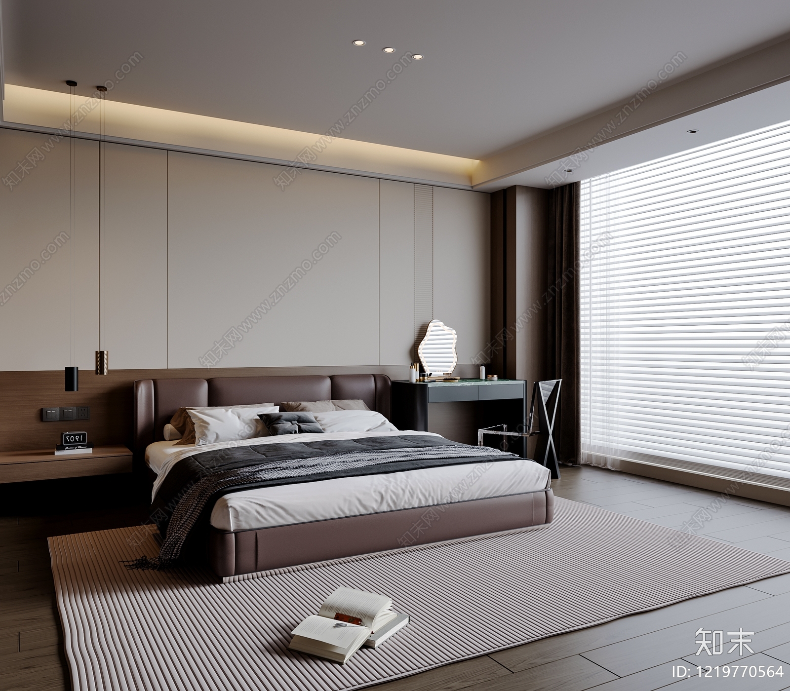 现代简约家居卧室SU模型下载【ID:1219770564】