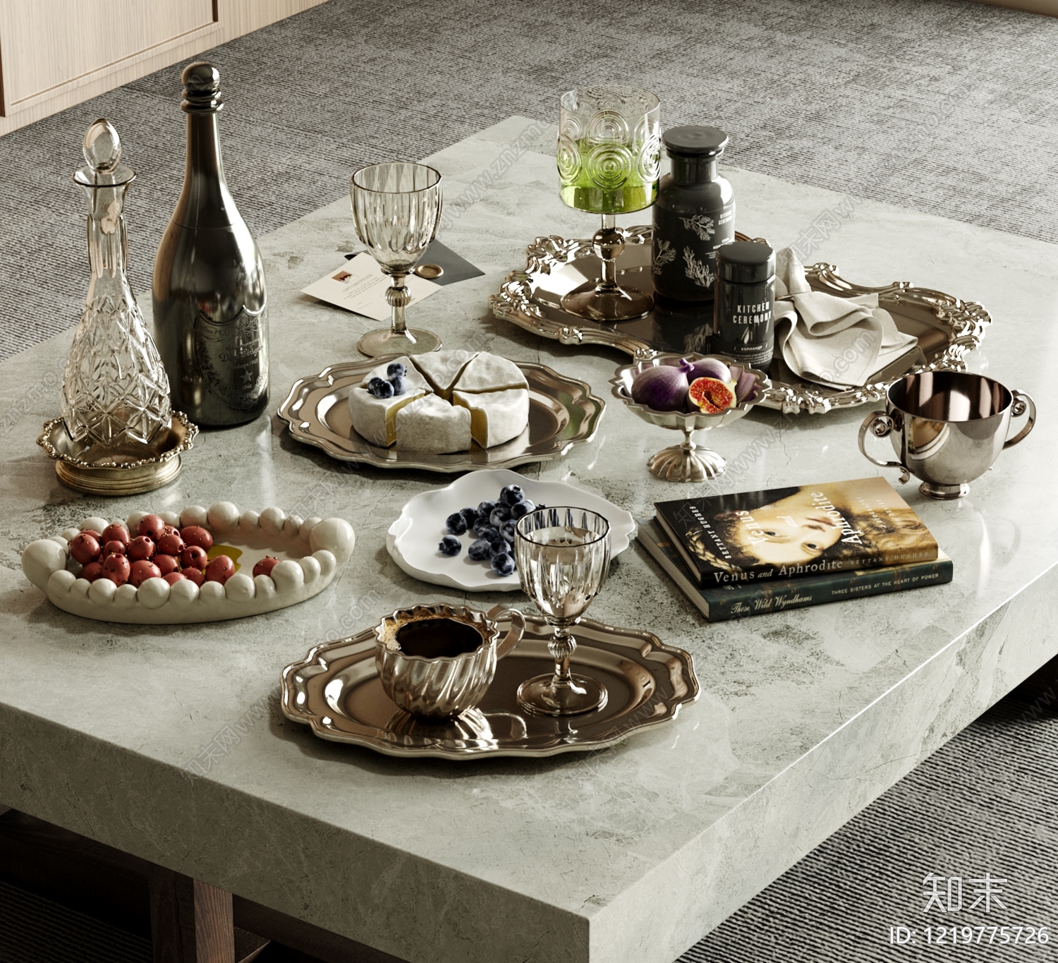 法式餐具SU模型下载【ID:1219775726】