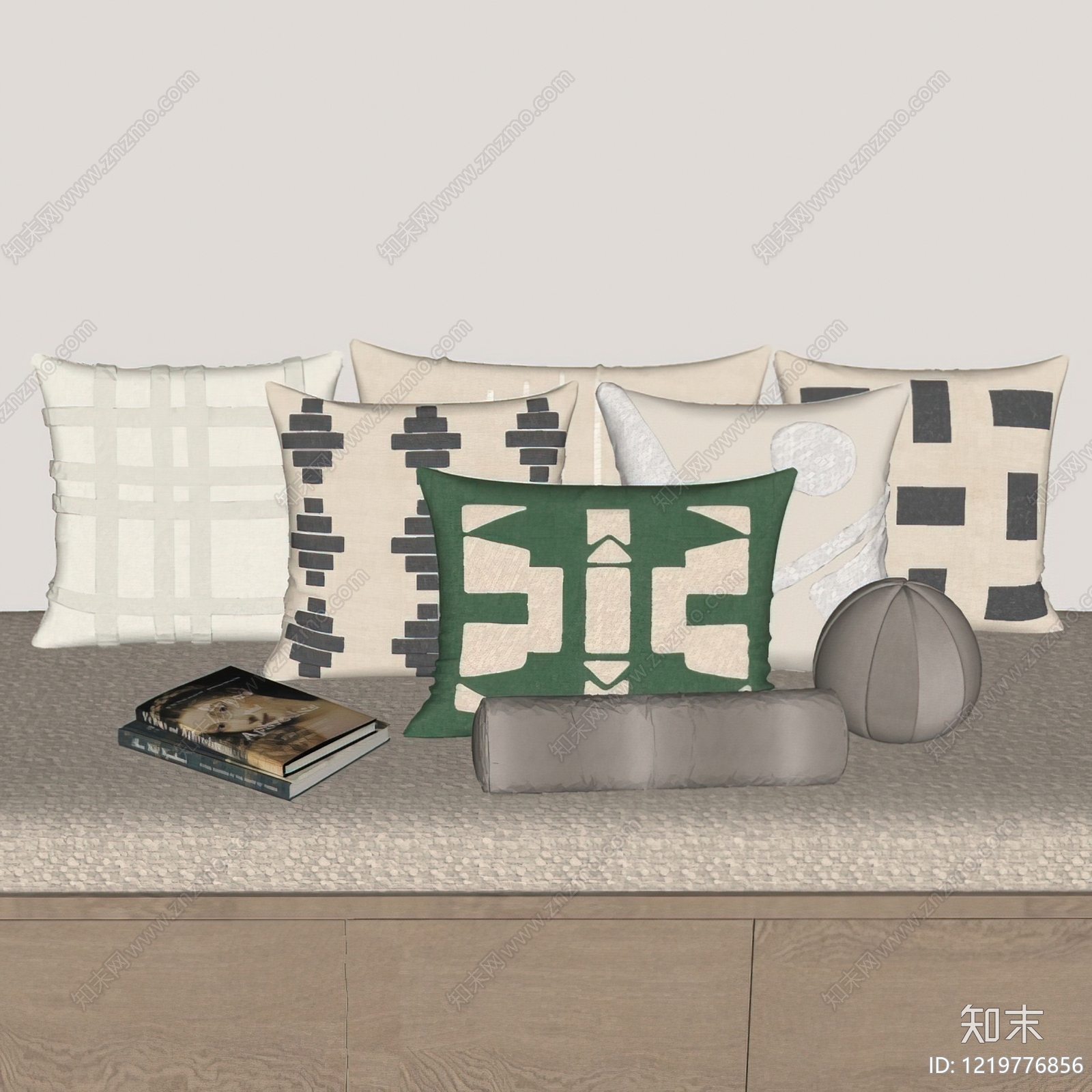 北欧抱枕SU模型下载【ID:1219776856】