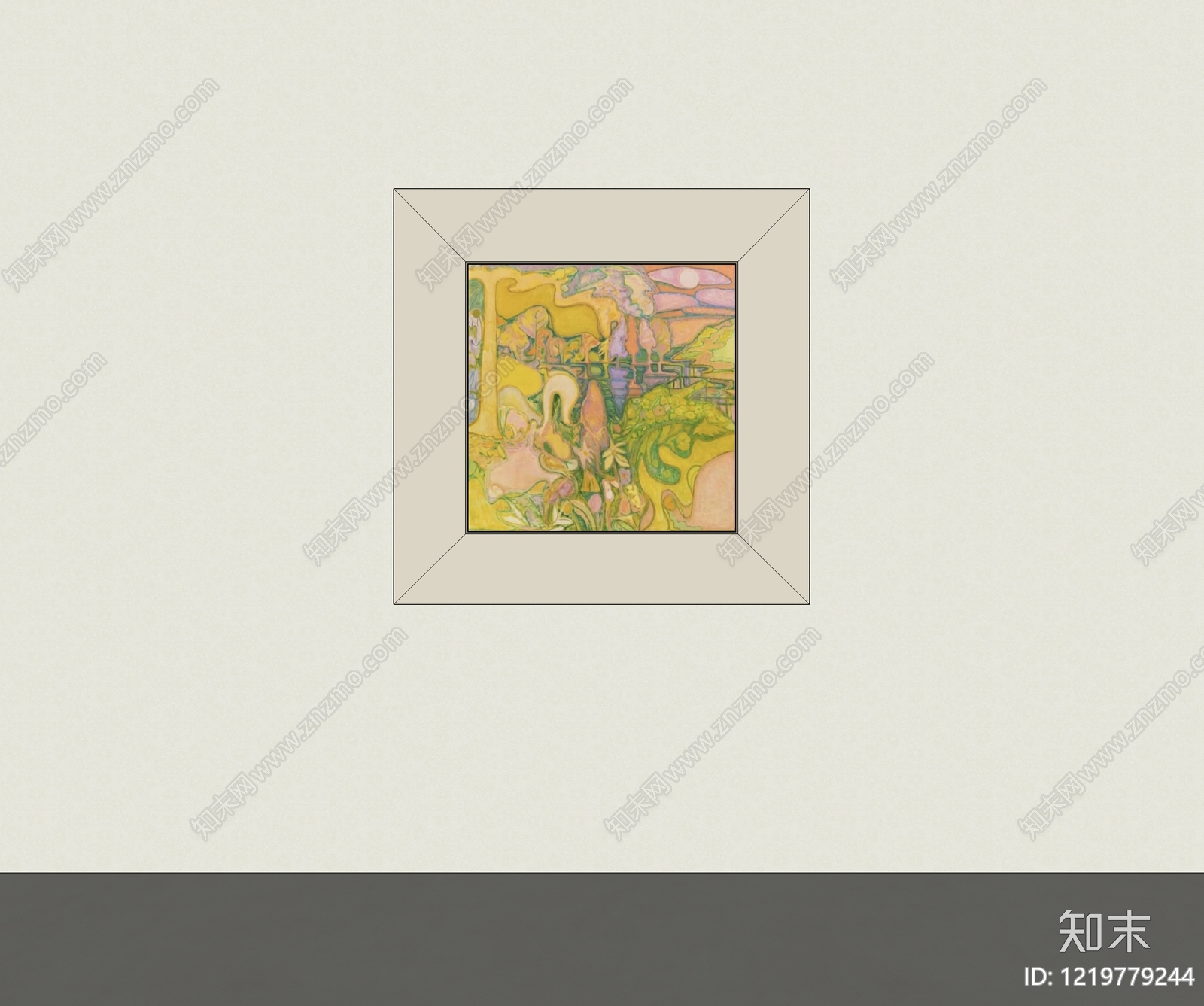 奶油风挂画SU模型下载【ID:1219779244】