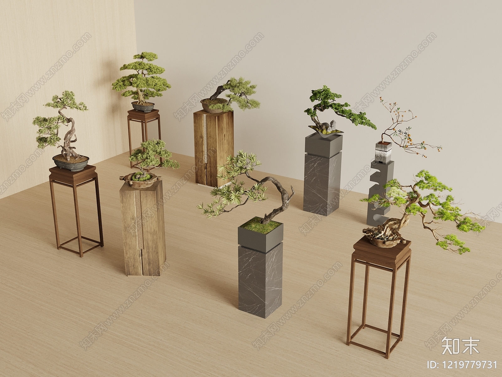 新中式花几SU模型草图